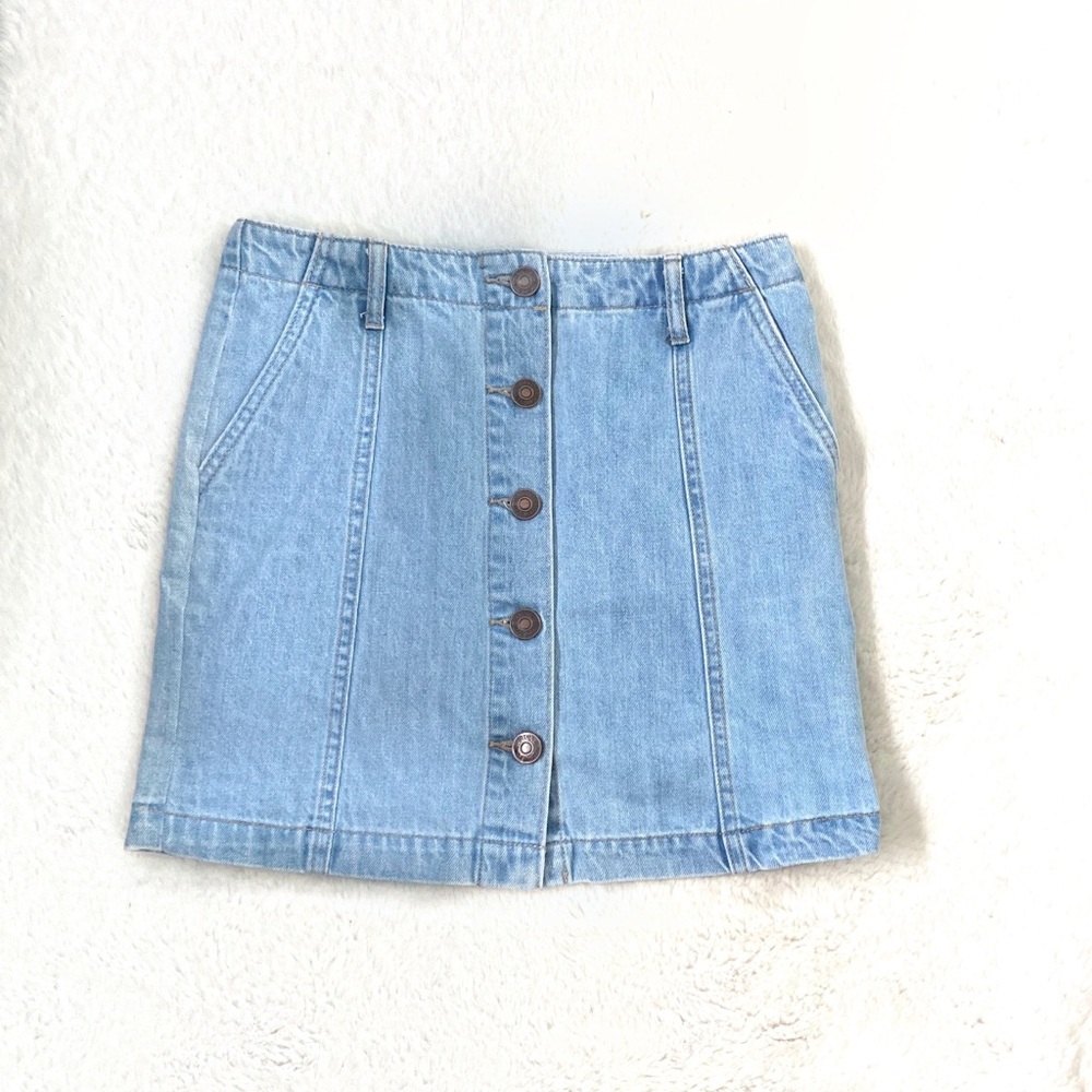 Button Up Denim Skirt